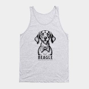 Beagle Ear Flopping Joy - Vintage Style Dog Art Tank Top
